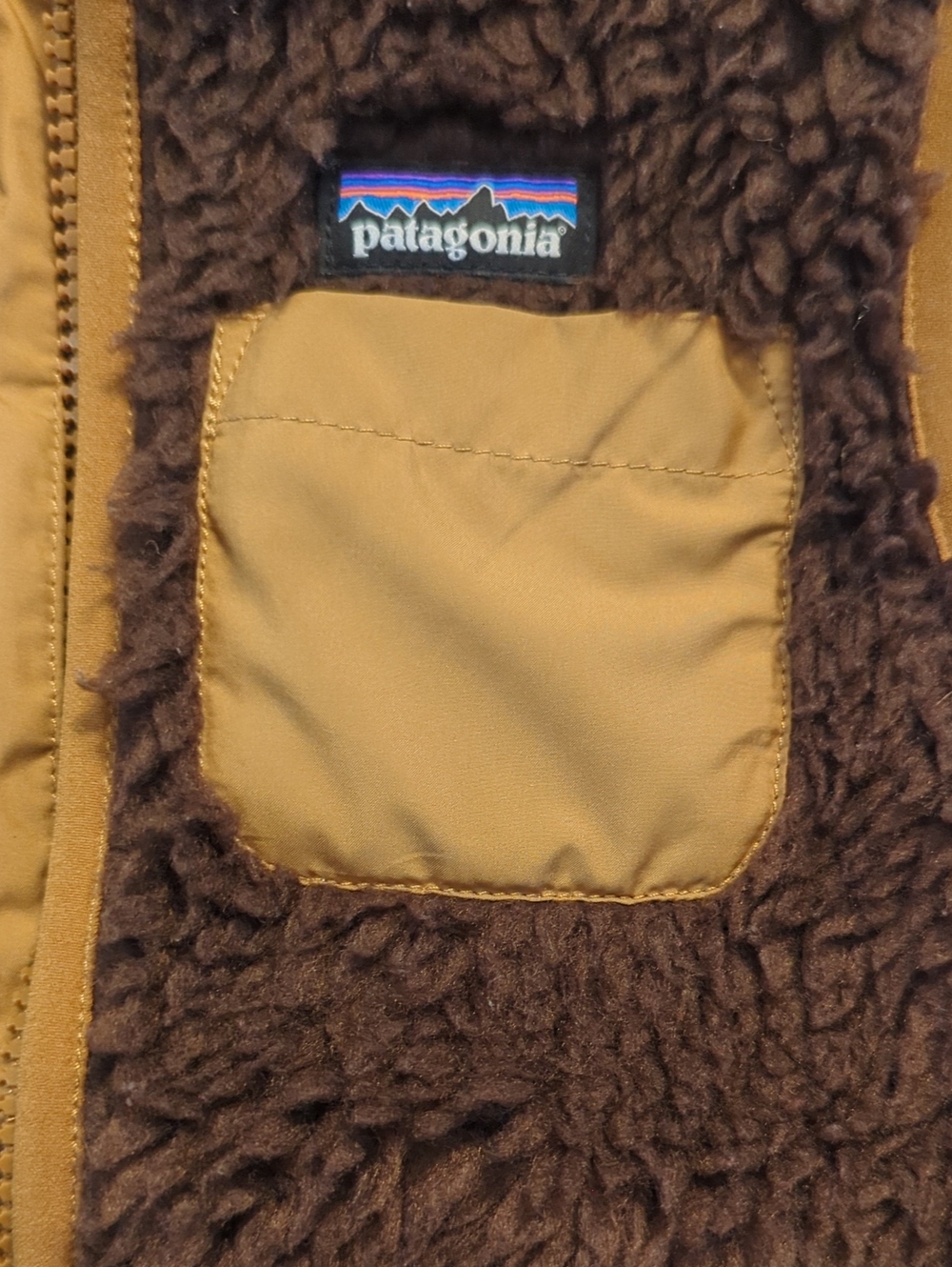 Patagonia Toddler Baby Retro-X High Pile Fleece Vest Brown Print 4T - Picture 4 of 7